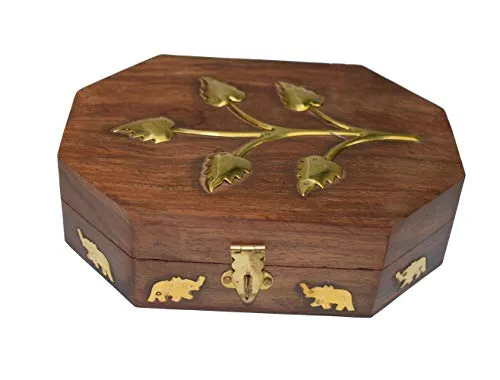 OM SHRI OM Rosewood Keepsake Ladies Box Jewelry Organizer Handcrafted Product from India