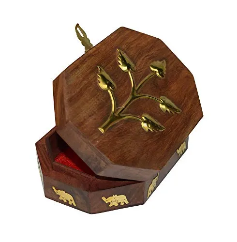 OM SHRI OM Rosewood Keepsake Ladies Box Jewelry Organizer Handcrafted Product from India