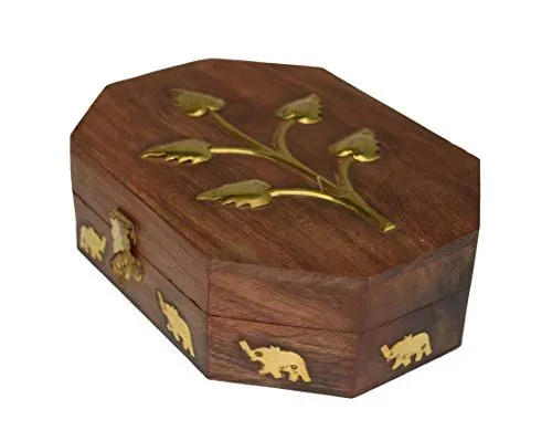 OM SHRI OM Rosewood Keepsake Ladies Box Jewelry Organizer Handcrafted Product from India