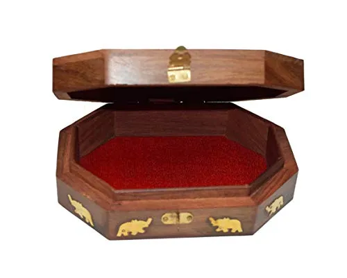 OM SHRI OM Rosewood Keepsake Ladies Box Jewelry Organizer Handcrafted Product from India