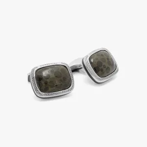 Oolite Marble Cufflinks In Sterling Silver (Limited Edition)