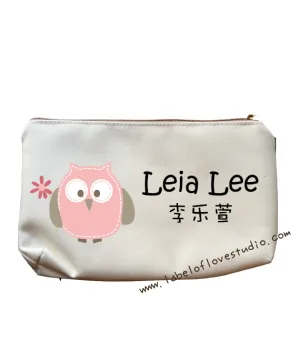 Pink Owl Pencil Case