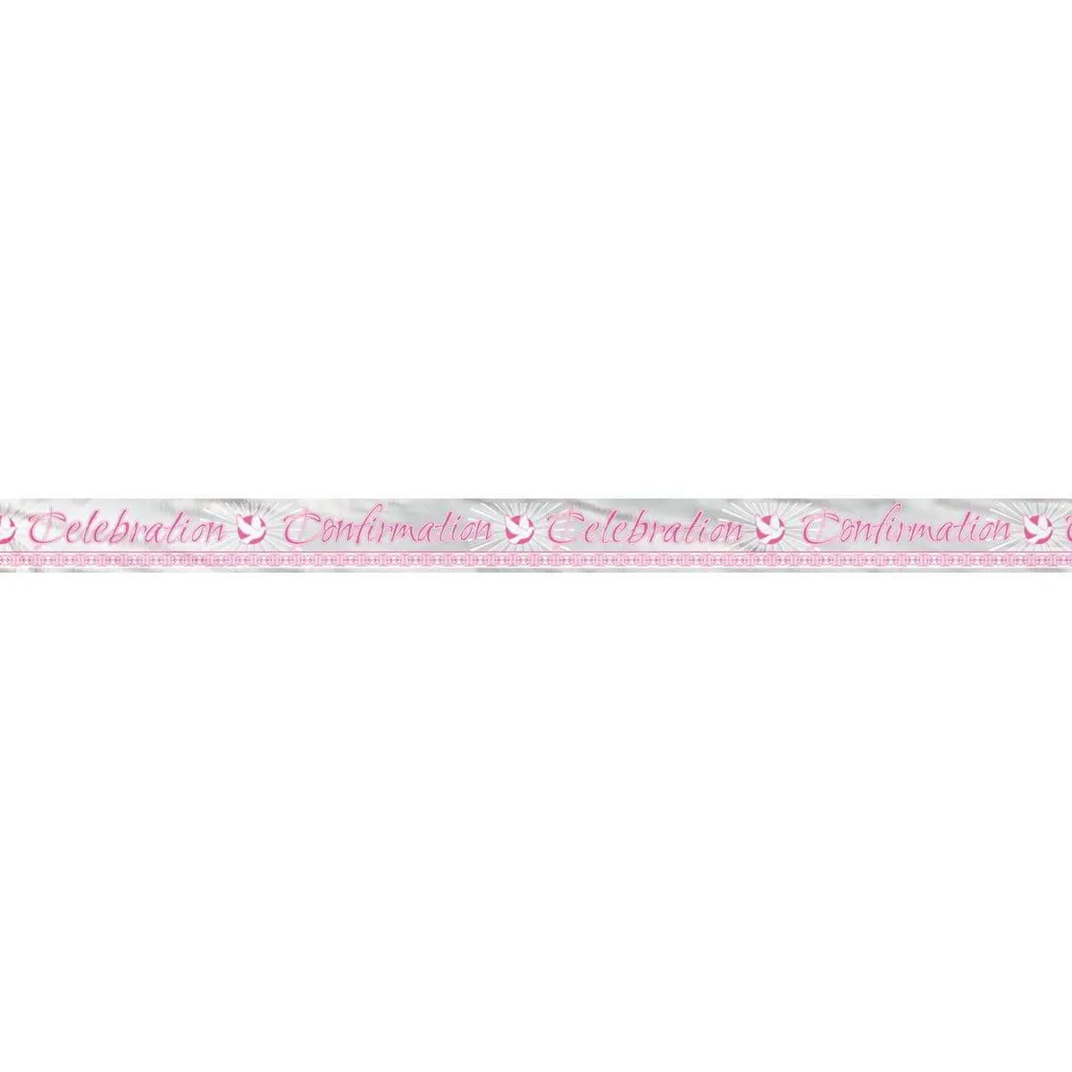 Pink Radiant Cross - Confirmation Foil Banner 12 Ft