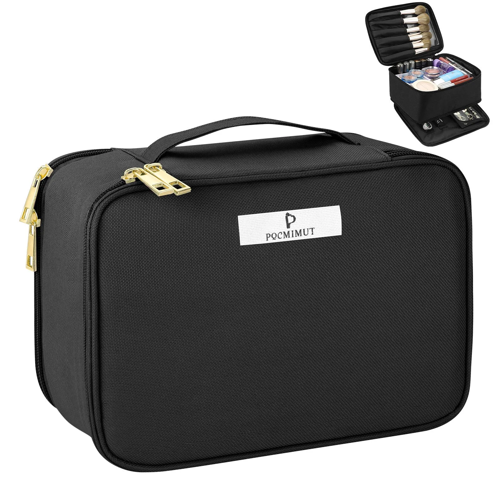 Pocmimut Double Oxford Square Makeup Bag