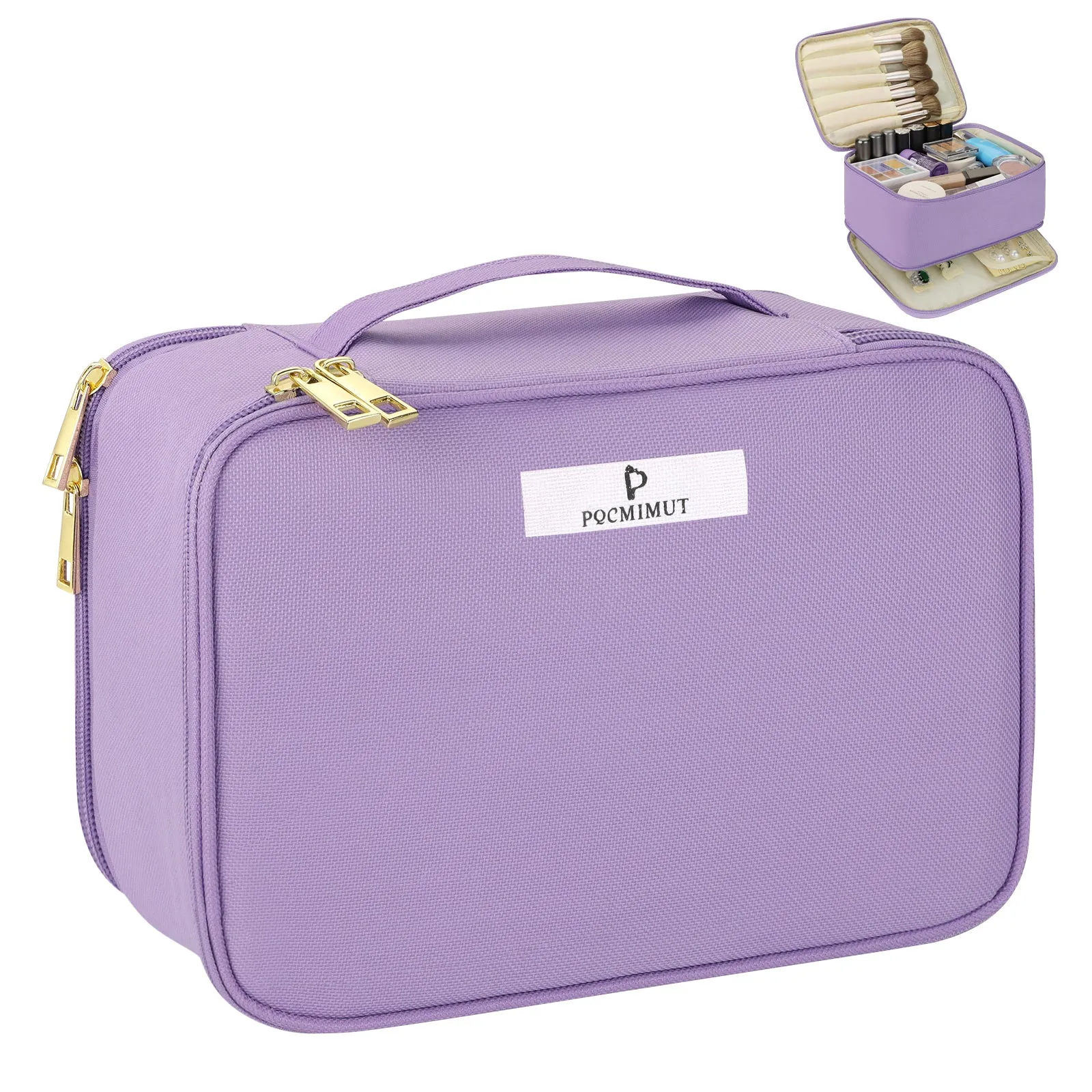 Pocmimut Double Oxford Square Makeup Bag