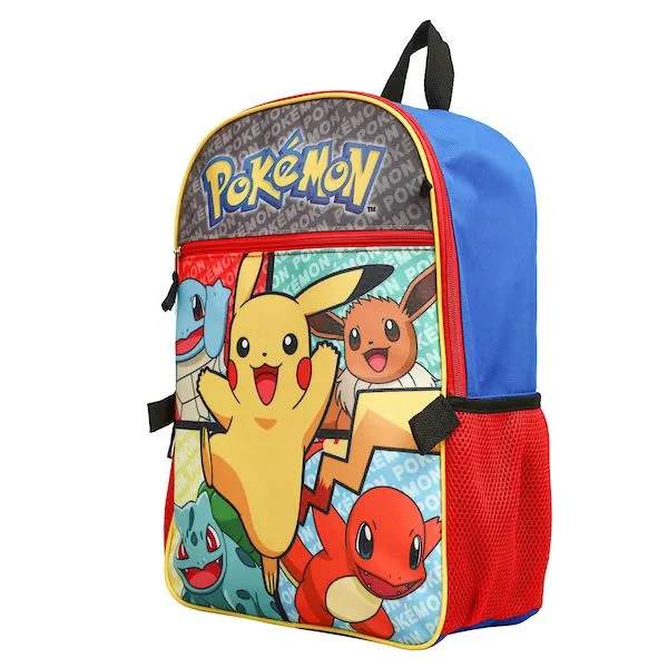 Pokemon Pikachu Characters 5 Piece Kids 16 Backpack Set