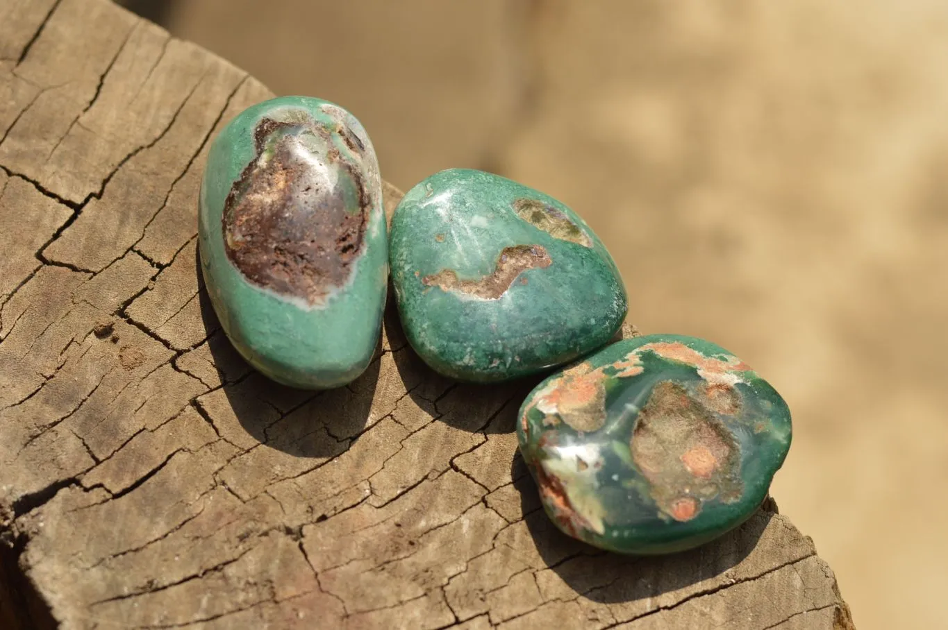 Polished Emerald Mtorolite Galet-Palm Stones x 20 From Mutorashanga, Zimbabwe