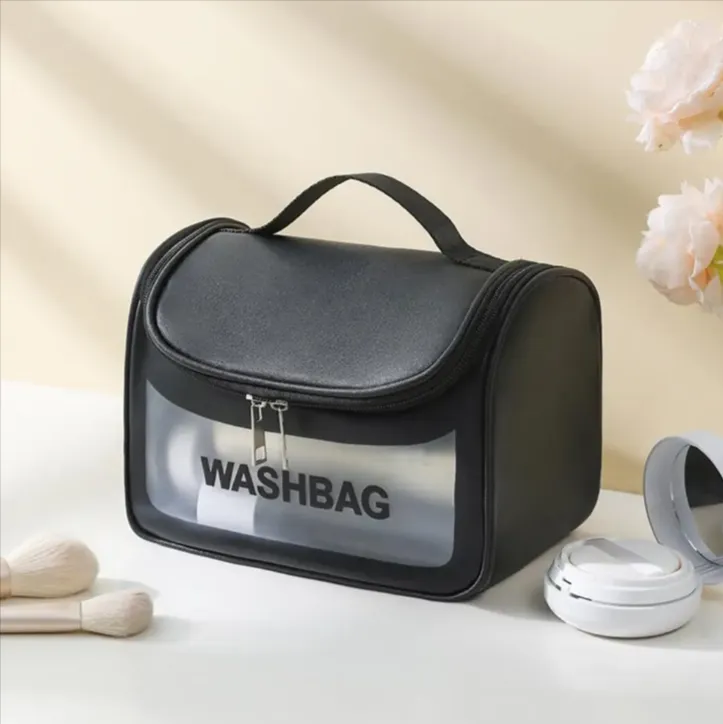 Portable Waterproof Cosmetic Travel Bag With Hanging Hook RE-10 BLACK