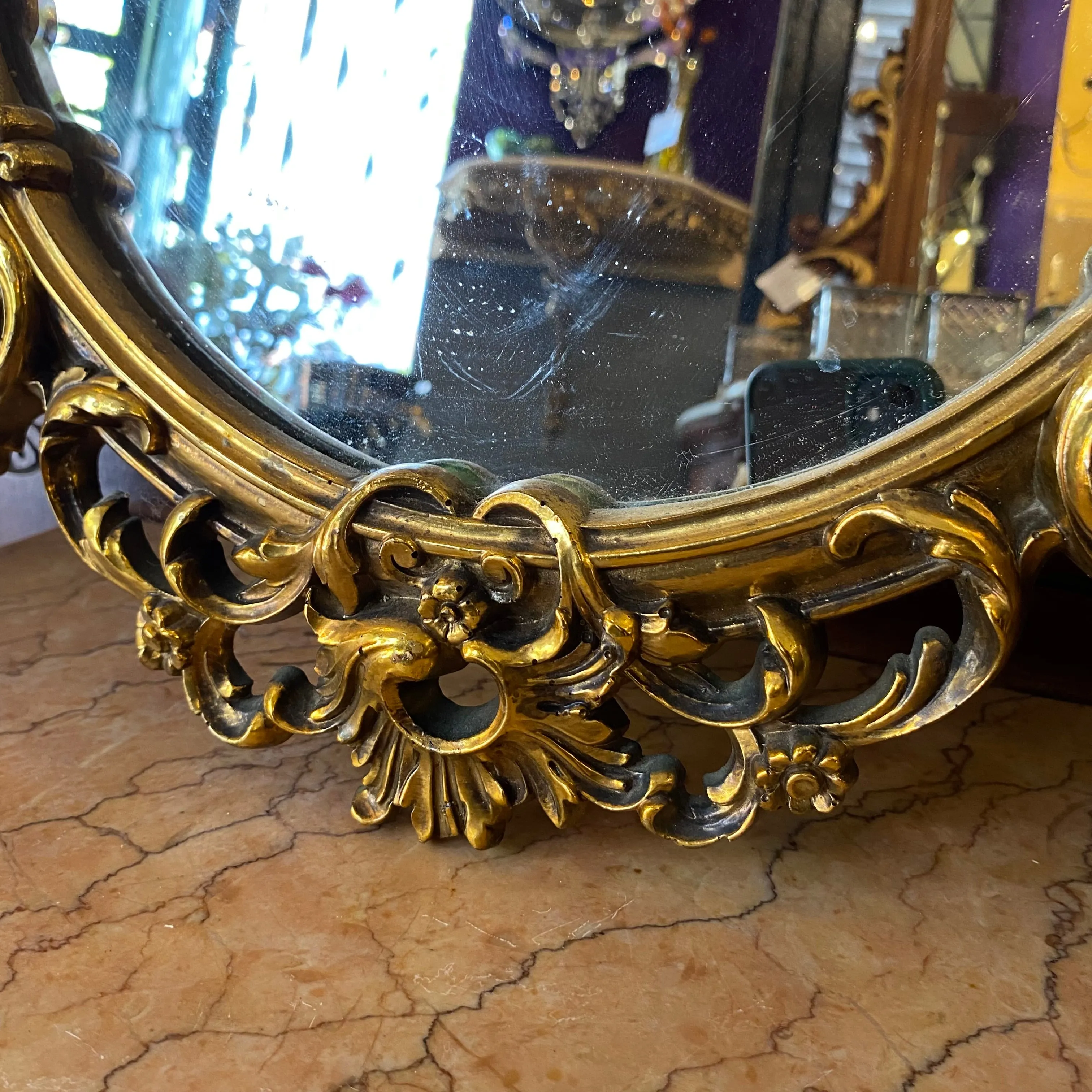 Pretty Antique Gilt Gold French Mirror - SOLD