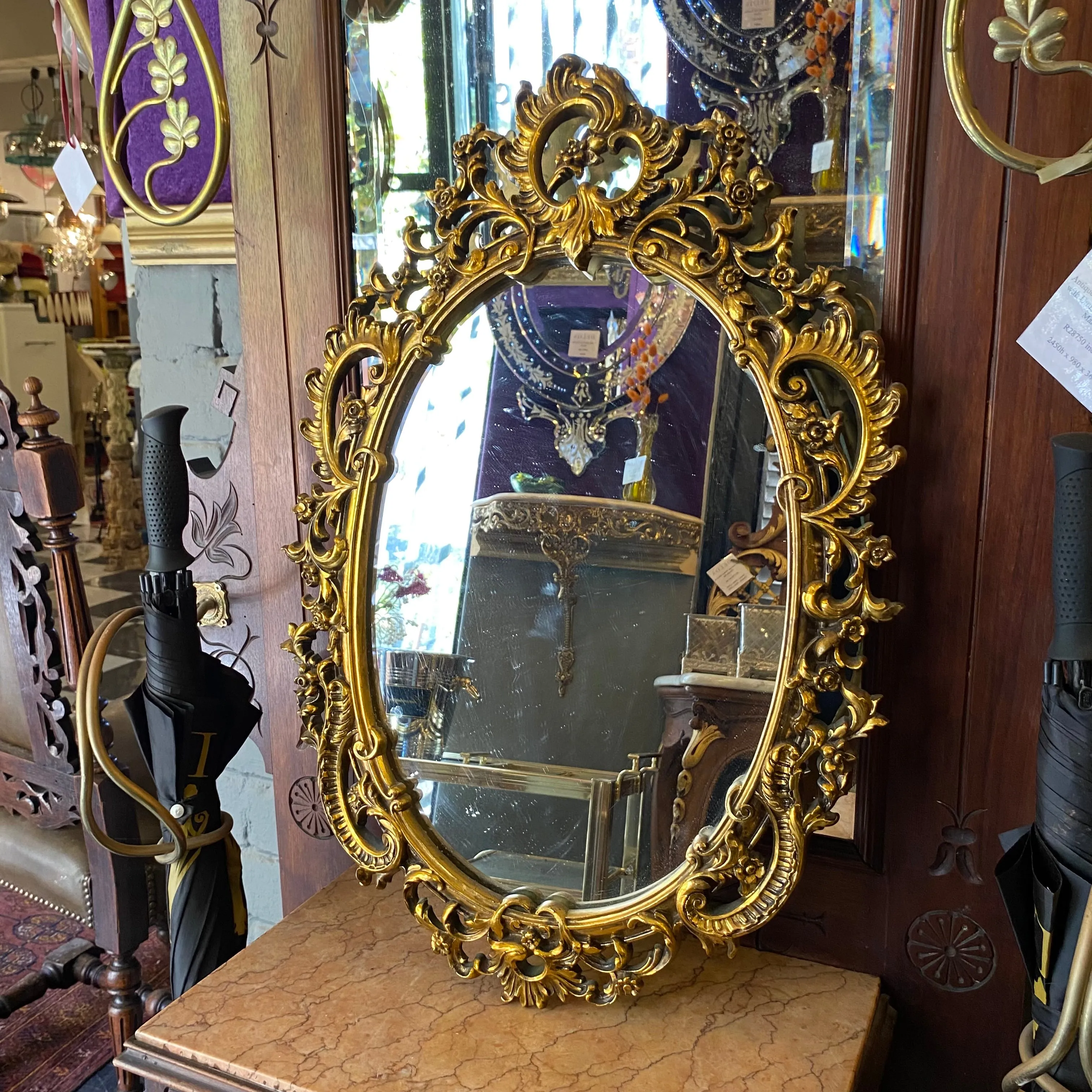 Pretty Antique Gilt Gold French Mirror - SOLD