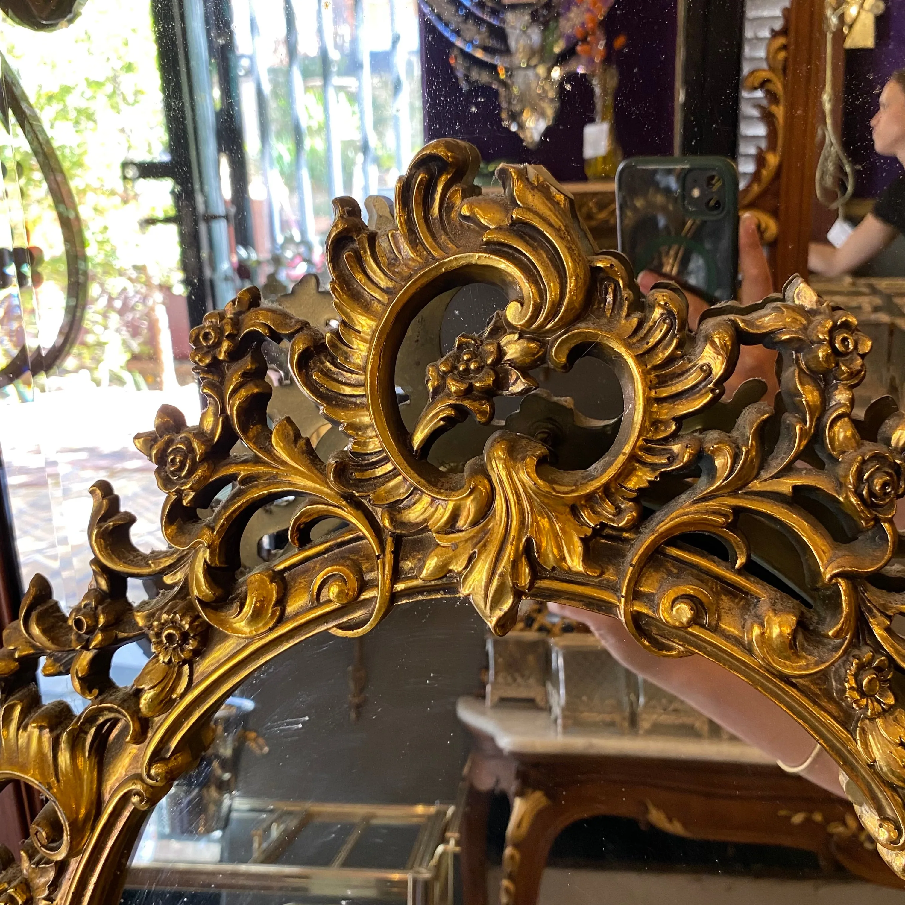 Pretty Antique Gilt Gold French Mirror - SOLD