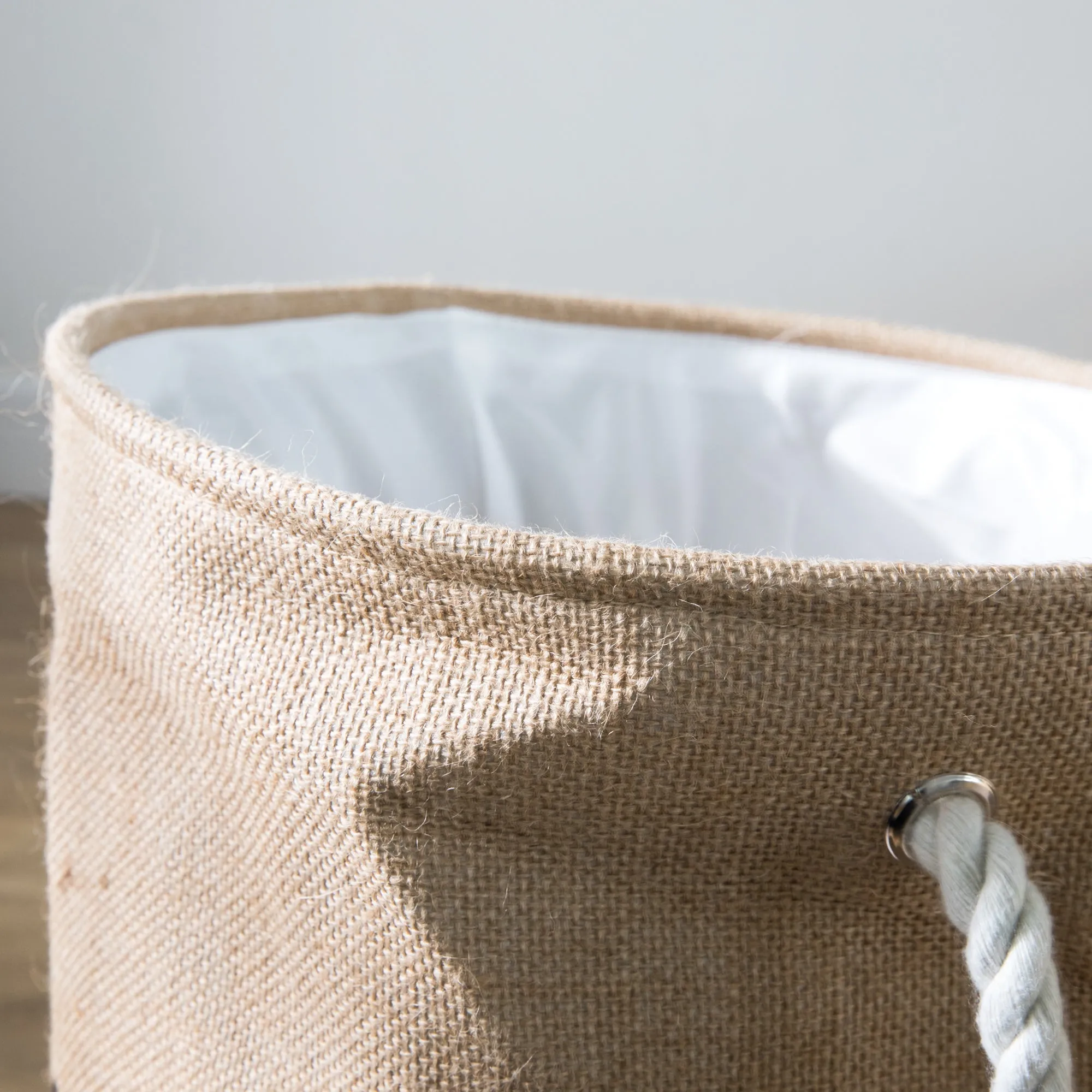 Printed Linen Laundry Hamper