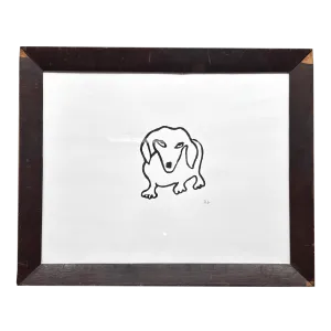 "Dachshund" in a 19th Century Antique Frame