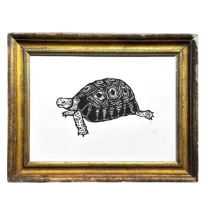 "Turtle" in a Vintage Gilded Frame