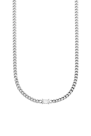 Radiant Curb Necklace Silver