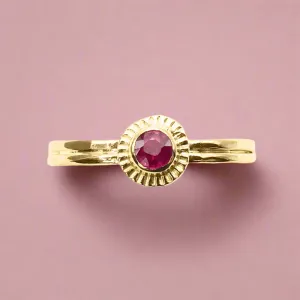 Radiant Ruby Circle Ring