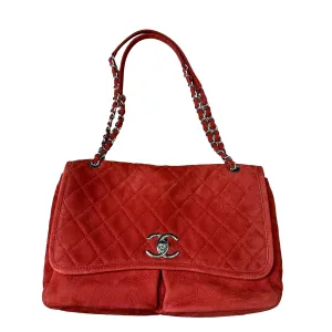 Red Nubuck Maxi Bag