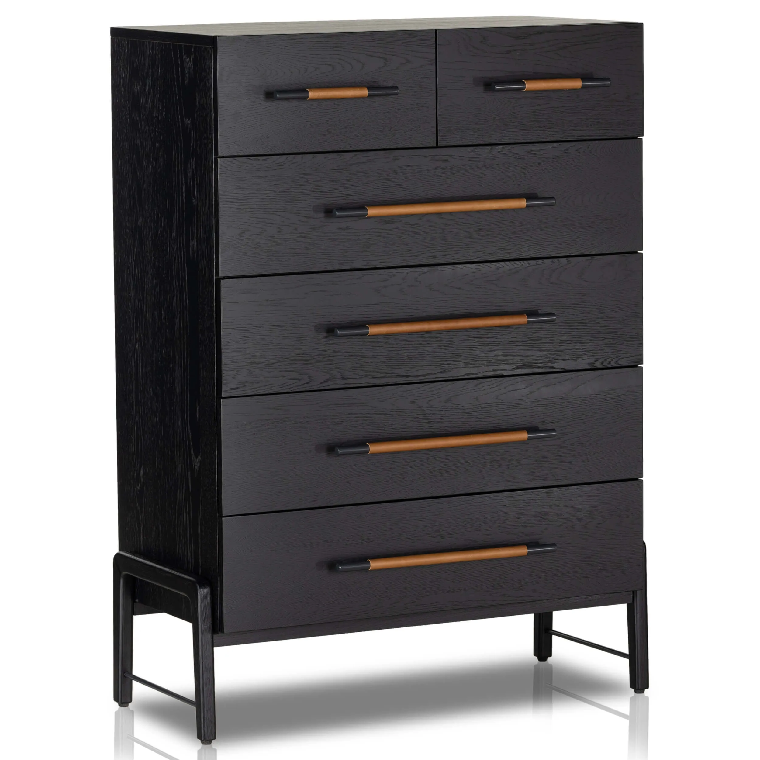 Rosedale 6 Drawer Tall Dresser, Ebony Oak