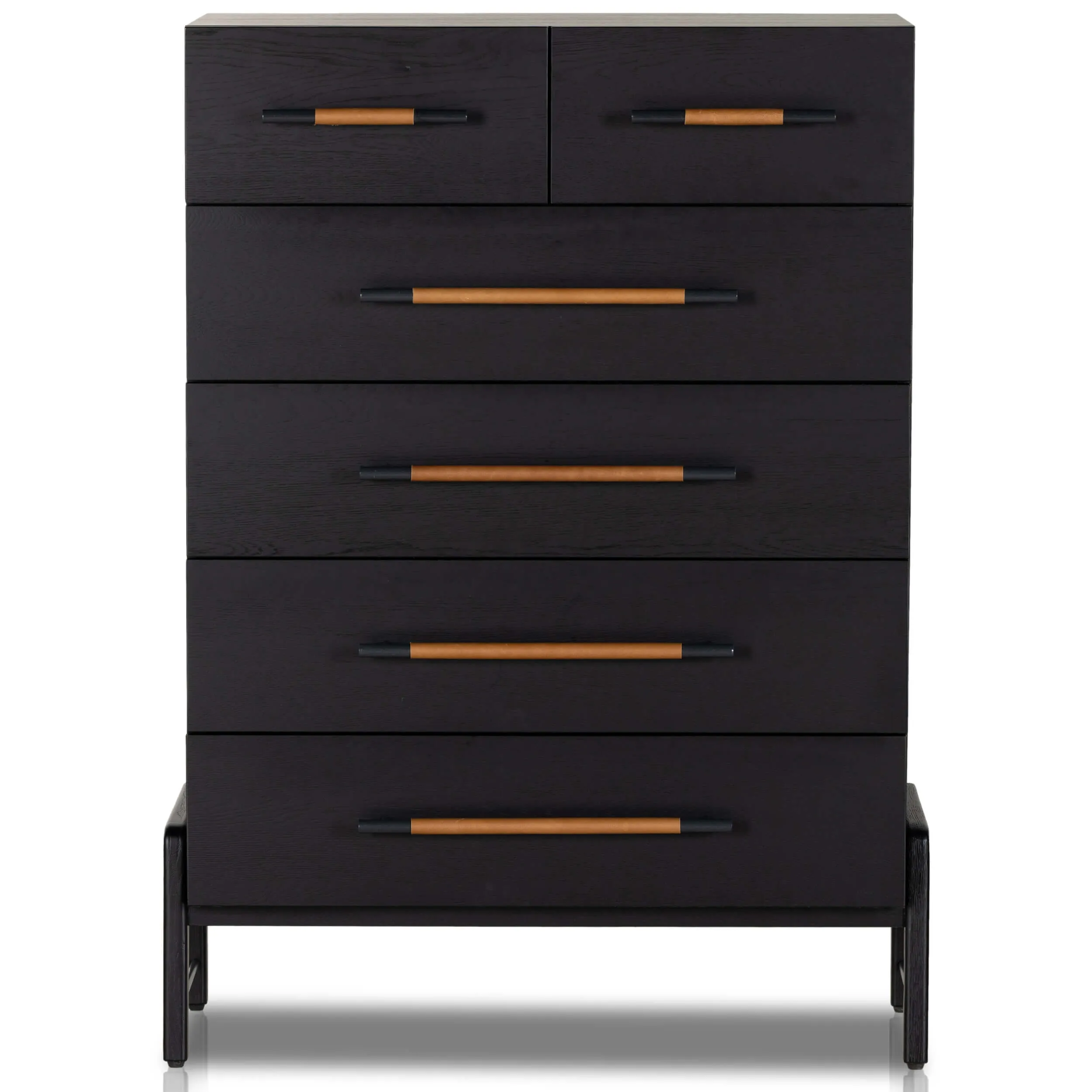 Rosedale 6 Drawer Tall Dresser, Ebony Oak