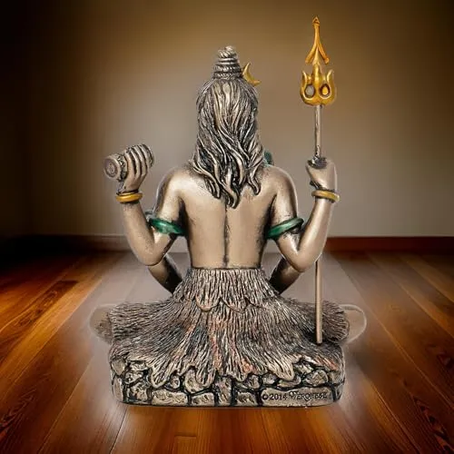 Rudram Lord Shiva Idol Shiv Padmasana Sitting Statue | Gift fItems,Home, Temple Deco'r,Car Dashboard.