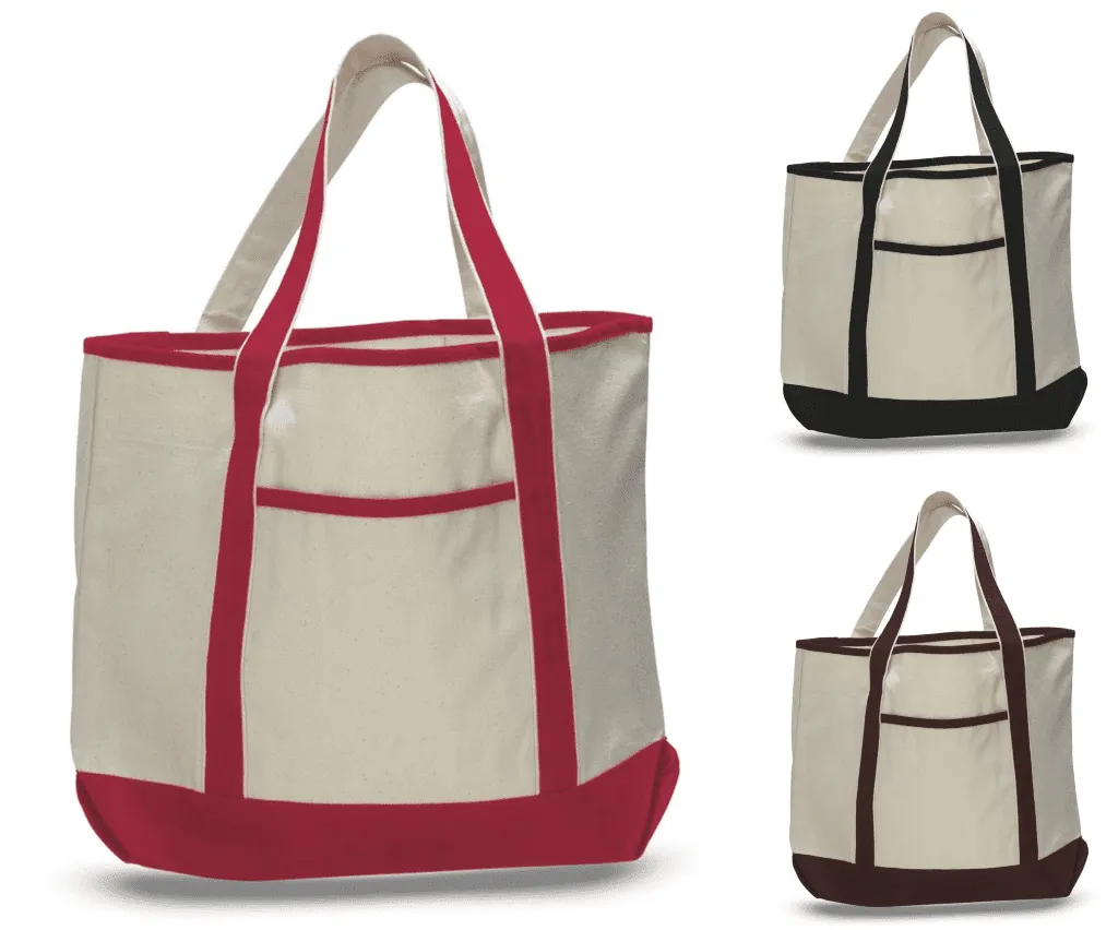 SET OF ((12)) JUMBO SIZE HEAVY CANVAS DELUXE TOTE BAG