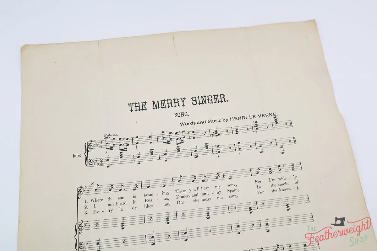 Sheet Music, The Merry Singer 1891 (Vintage Original) - RARE