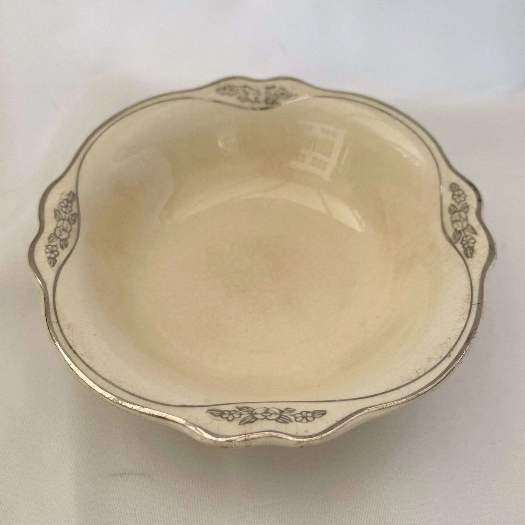 Silver Rose Patrician Dessert Bowl - Homer Laughlin