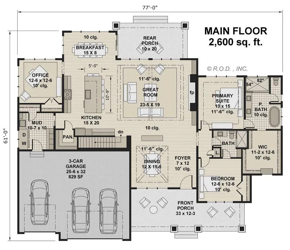 Spacious Two-Bedroom House Plan with Versatile Features