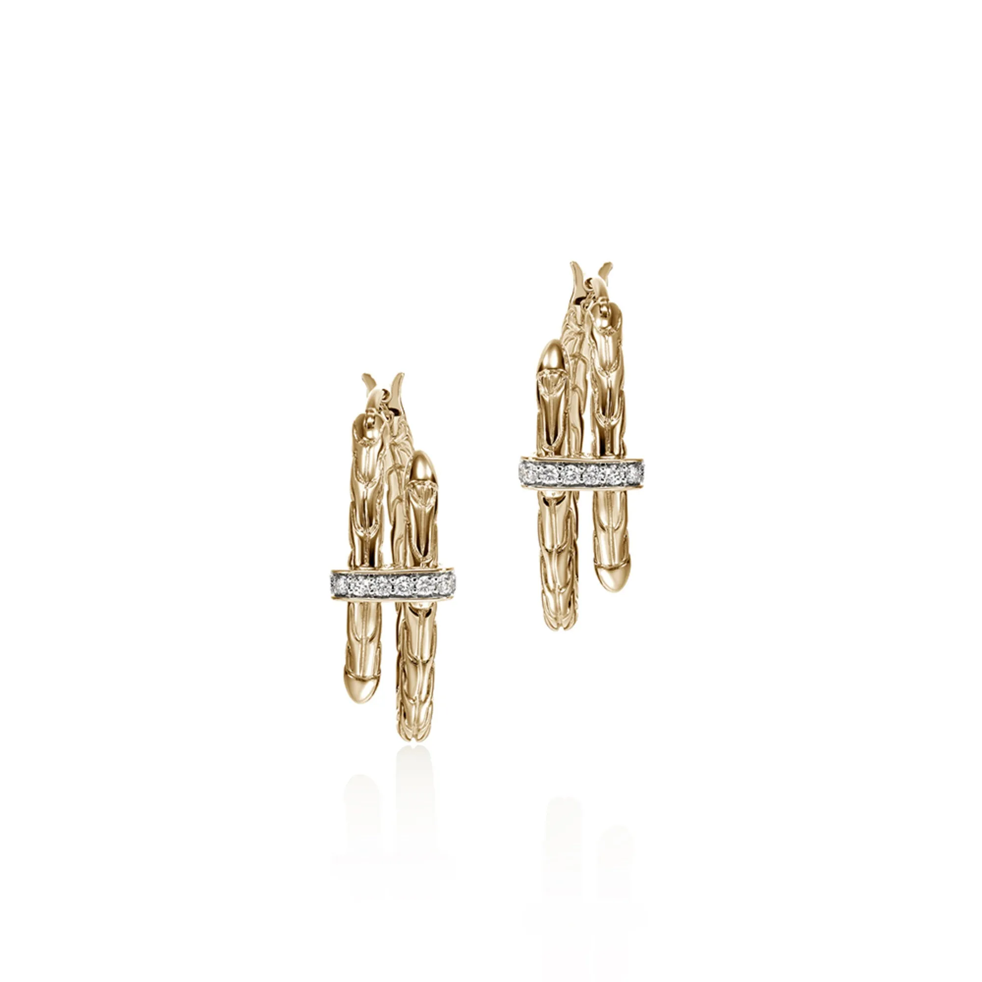 Spear Hoop Earring, Gold, Diamonds, 22.5MM|EGGX986742DI