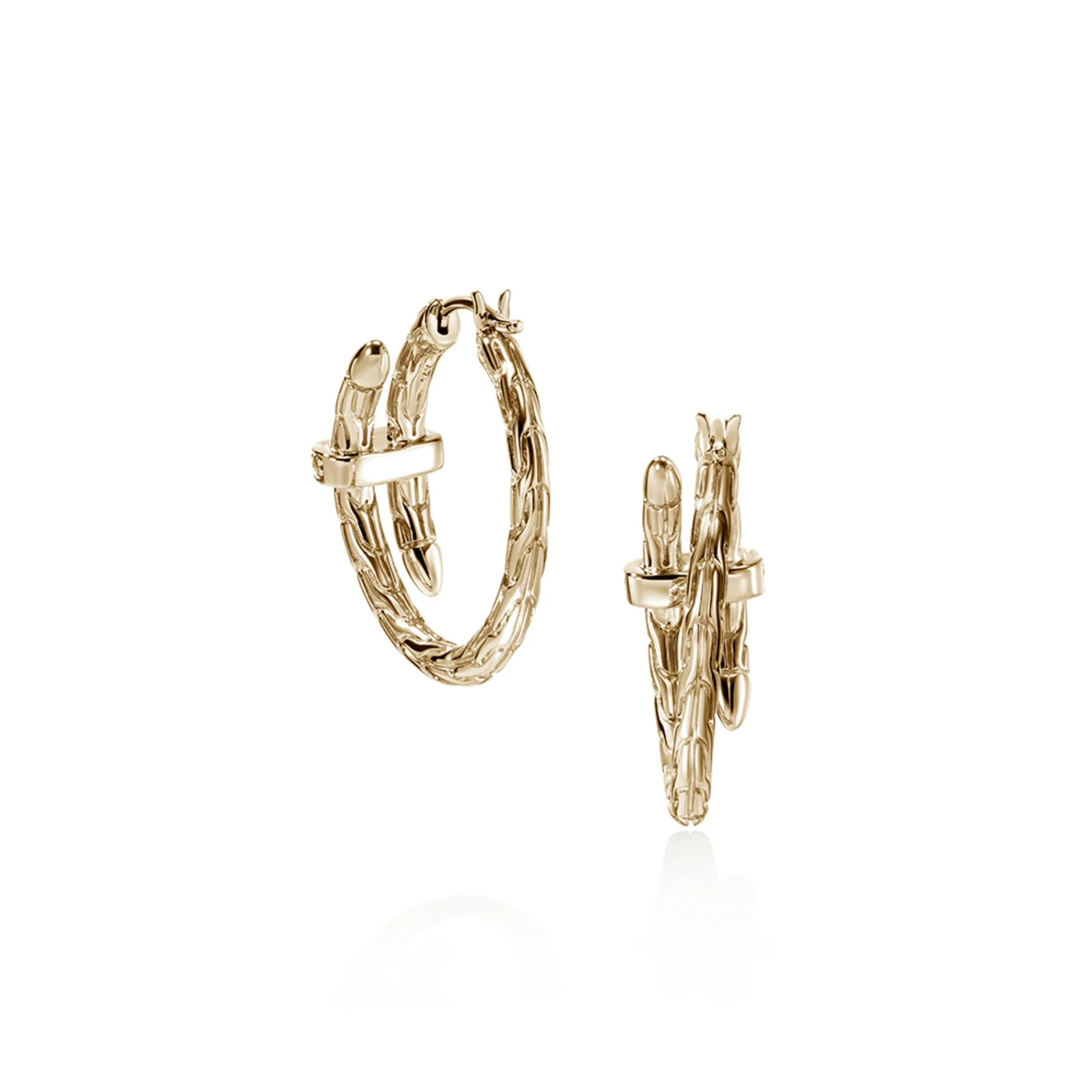 Spear Hoop Earring, Gold, Diamonds, 22.5MM|EGGX986742DI