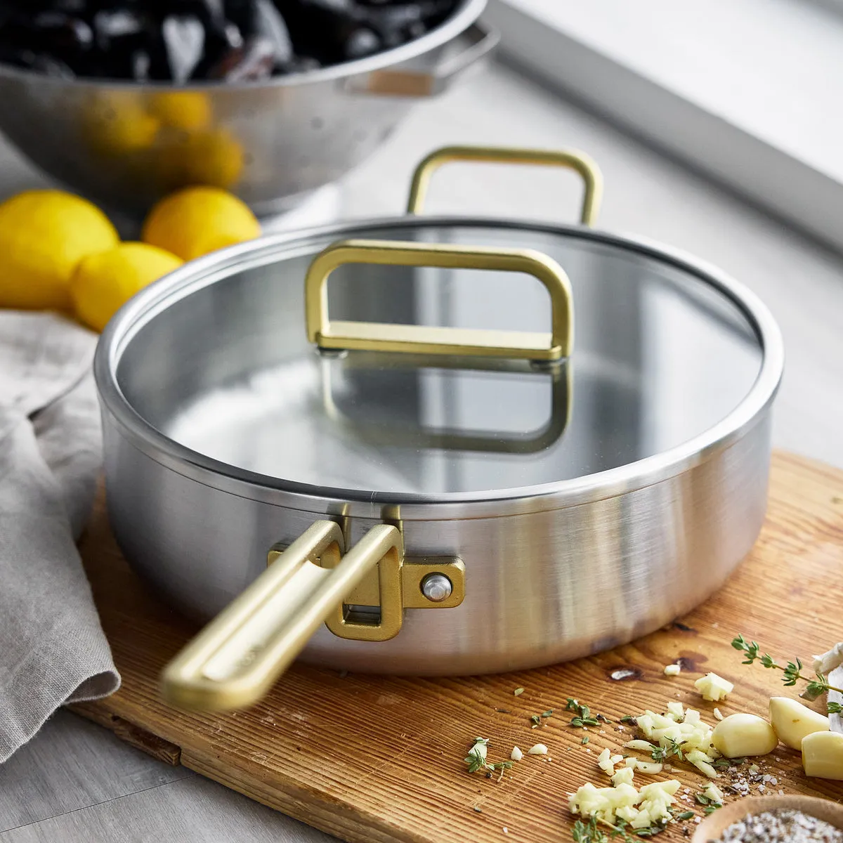 Stanley Tucci™ Mixed Material Stainless Steel 6-Piece Cookware Set with the Tucci Cookbook