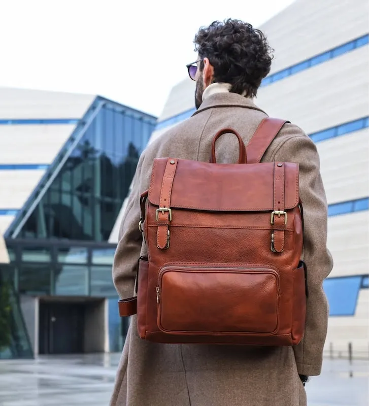 The Good Earth - Brown Leather Backpack