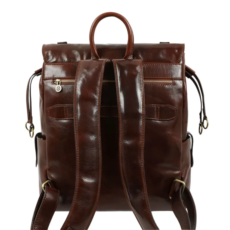 The Good Earth - Brown Leather Backpack