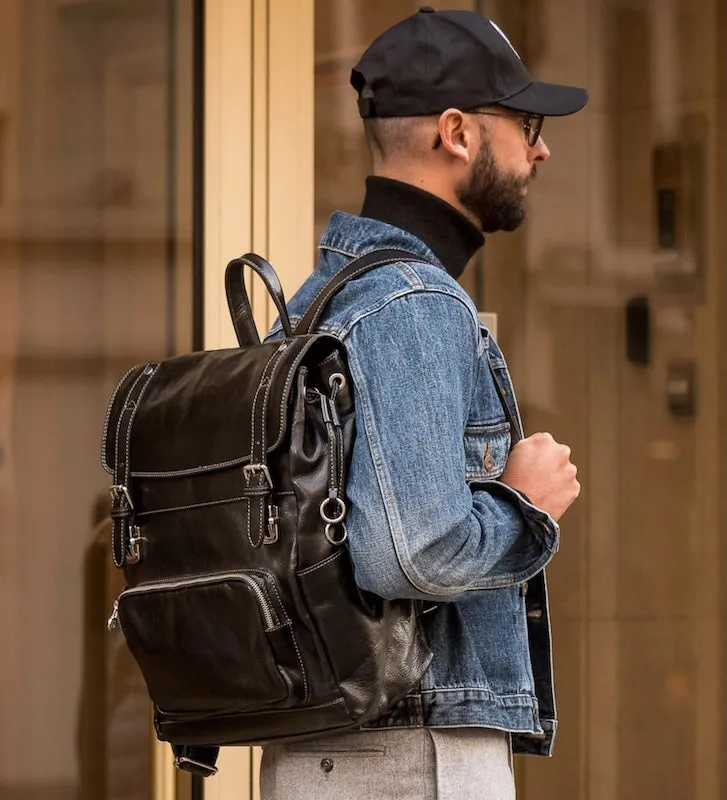 The Good Earth - Brown Leather Backpack