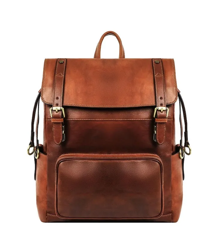 The Good Earth - Brown Leather Backpack