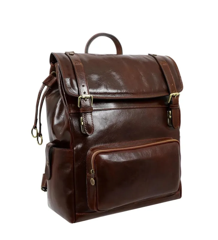 The Good Earth - Brown Leather Backpack