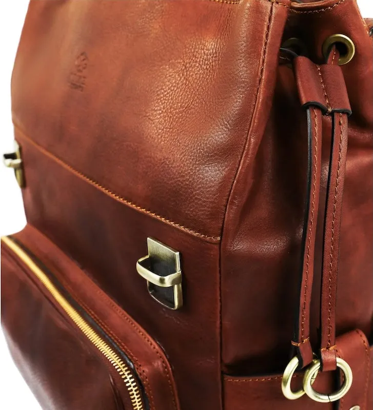 The Good Earth - Brown Leather Backpack