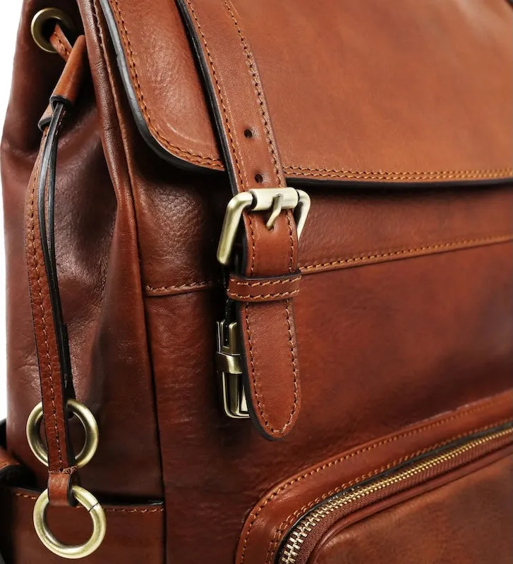 The Good Earth - Brown Leather Backpack