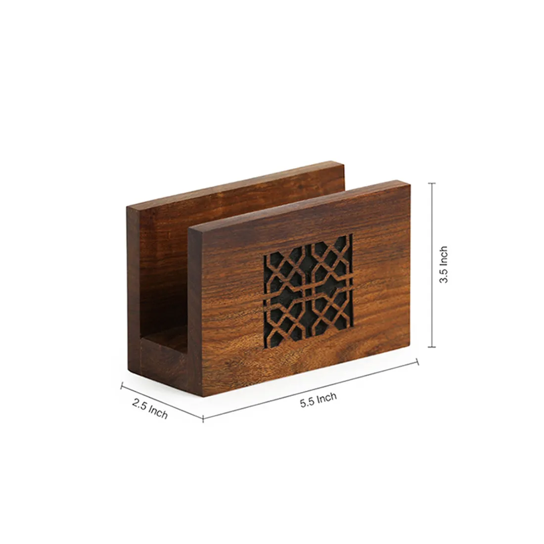 'The Napkin Jaali' Hand Carved Napkin Holder In Sheesham Wood