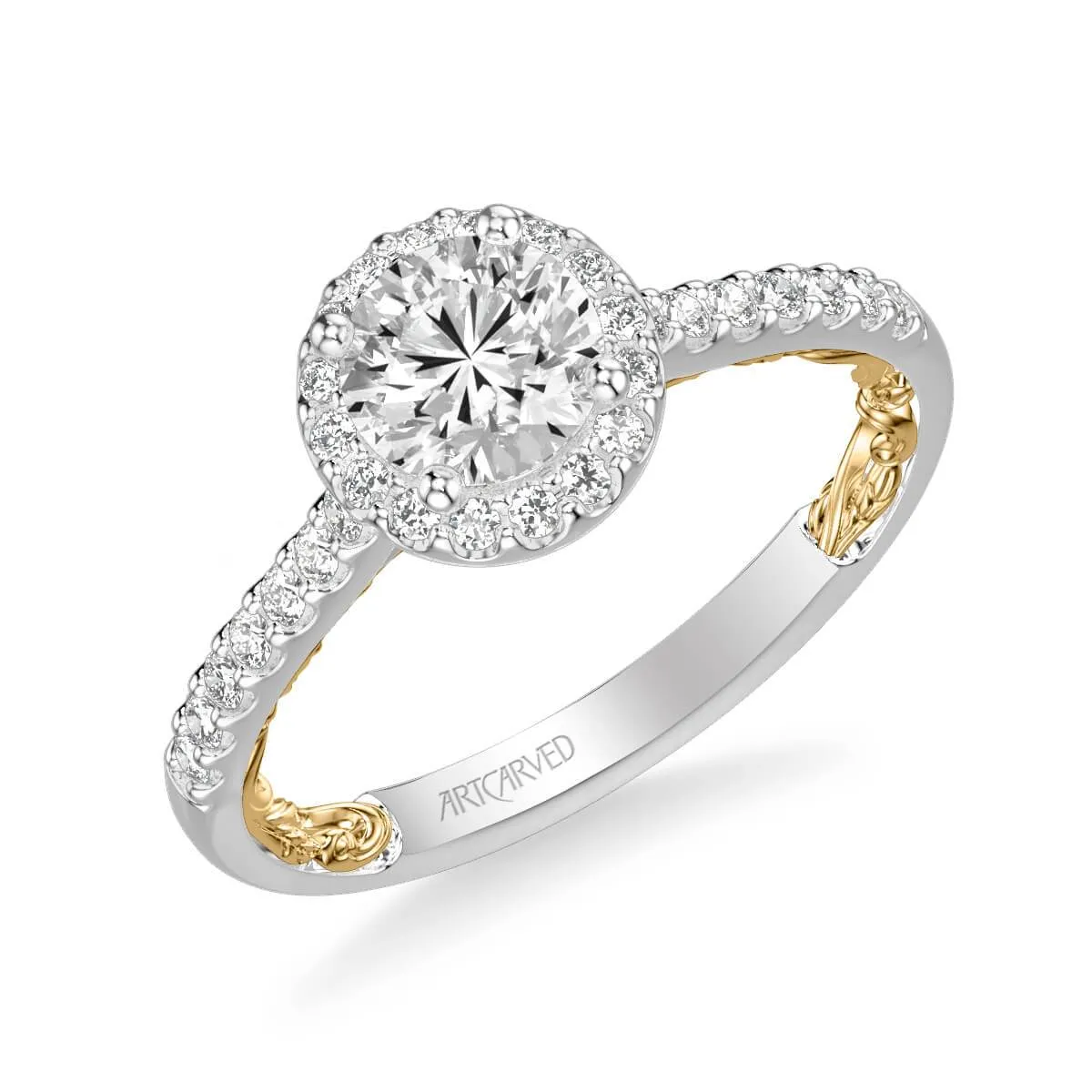 Theda Lyric Collection Classic  Side Stone Diamond Engagement Ring