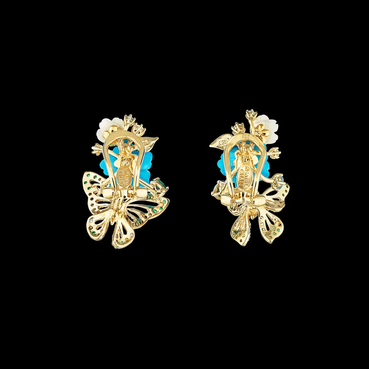 Turquoise Butterfly Bouquet Earrings