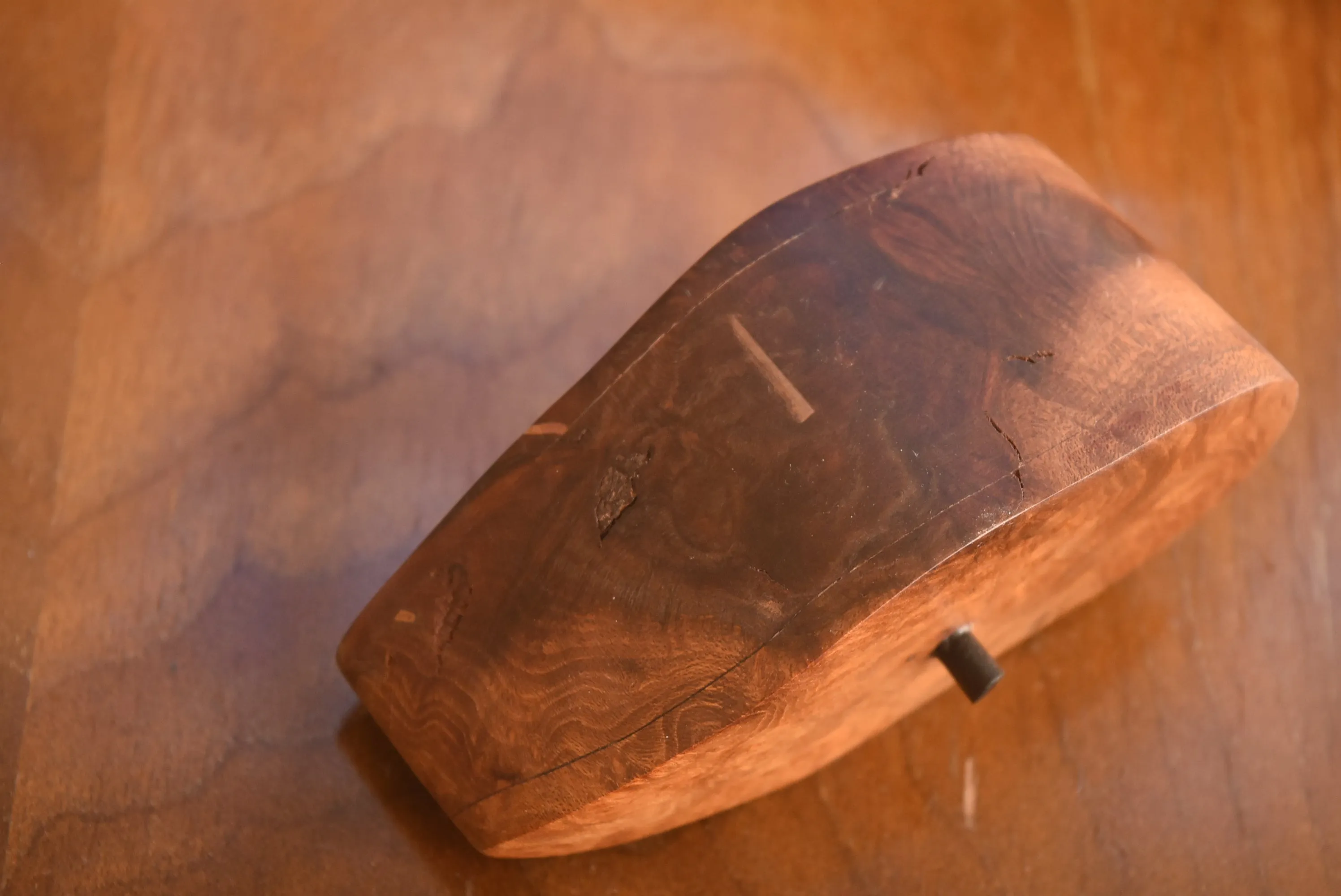 Vintage Hand Carved Wood Burl Storage