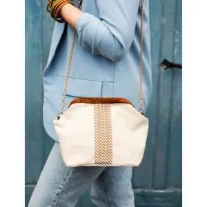 White Canvas Clutch Bag