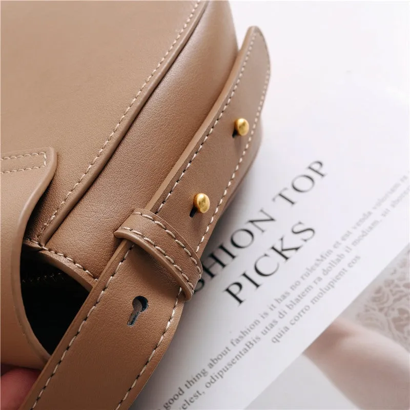 Womens Leather Saddle Canvas Colorblock Multi Bag