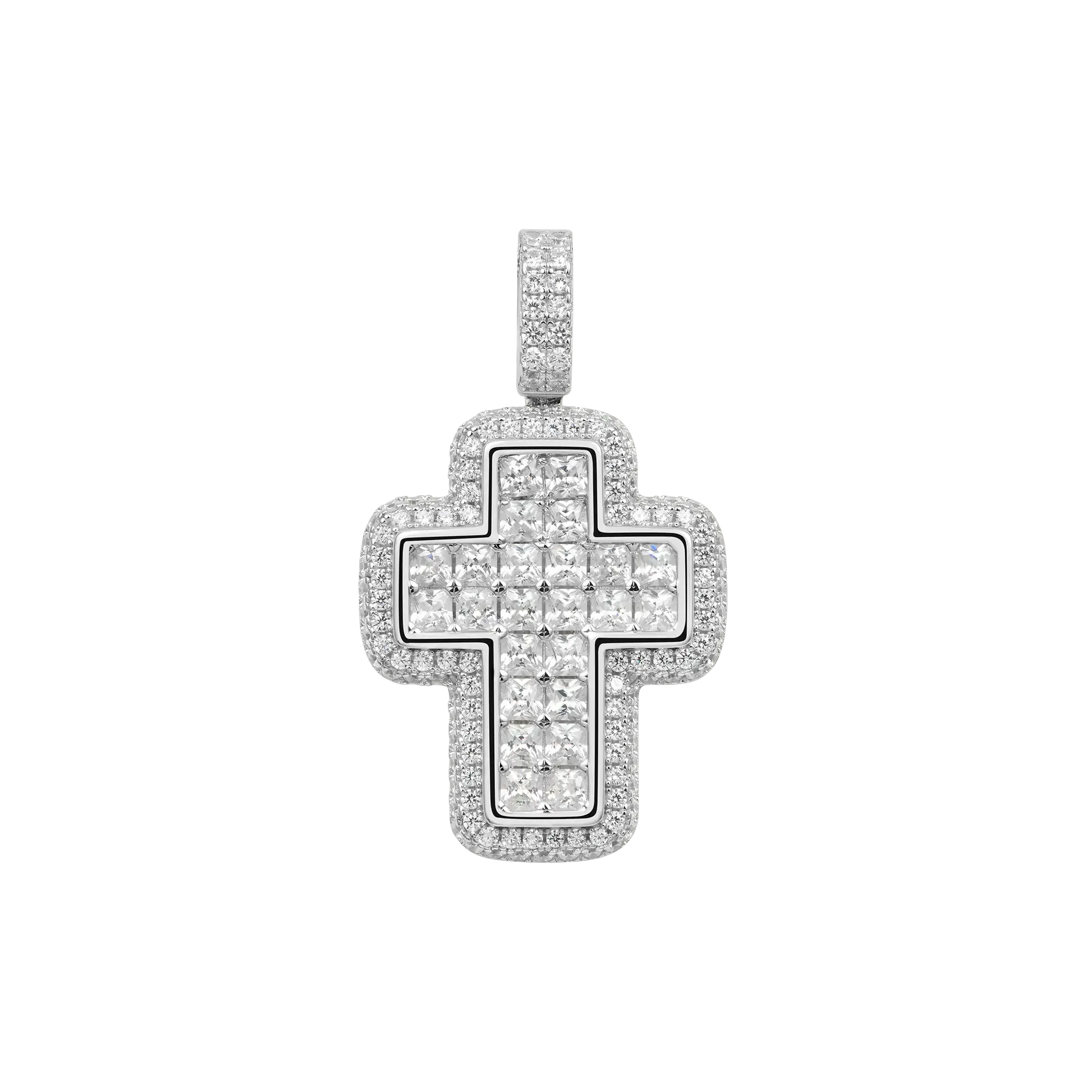 Women's Radiant Cut Cross Pendant