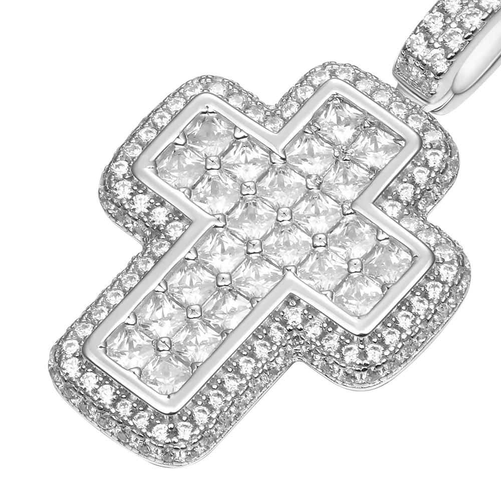 Women's Radiant Cut Cross Pendant