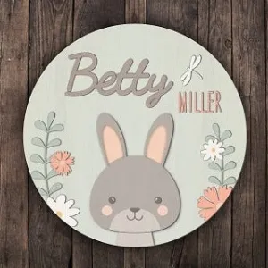 Woodland Rabbit Name Plaque