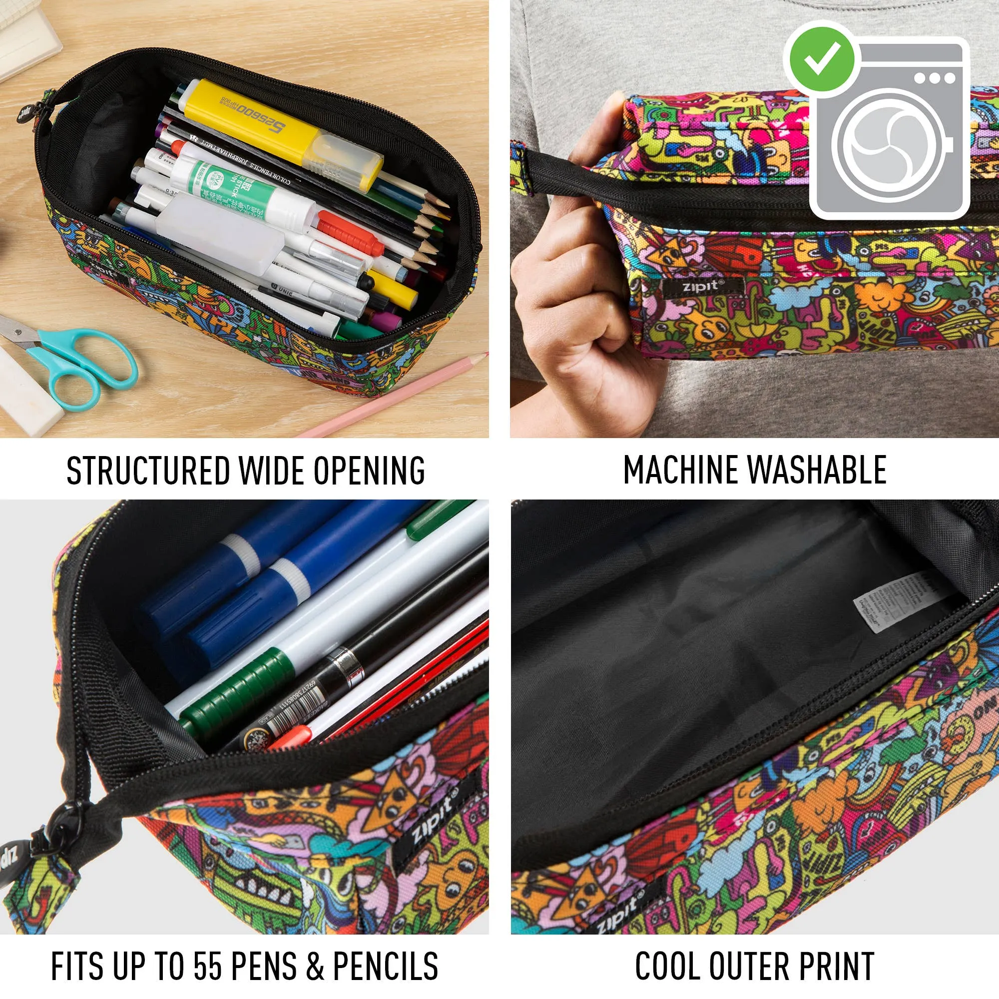 ZIPIT Lenny Pencil Case: Doodles